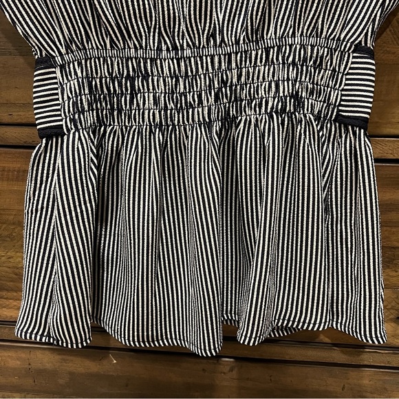 Monteau Navy and White striped blouse - Picture 5 of 6